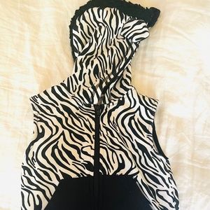 Super cool H&M zebra sleeveless hoodie and Janie & Jack sunglasses both size 2-4